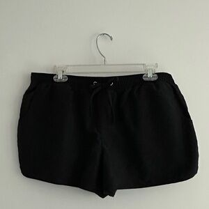 EUC Merona Black Swim Shorts with Pockets / Size L / Elastic Waist w/ Drawstring